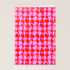 Colorful Wavy Check Pattern 1 - Pink And Red Stationery Card Gallery Image 2
