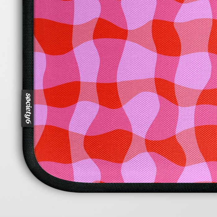 Colorful Wavy Check Pattern 1 - Pink And Red Laptop Sleeve Gallery Image 3
