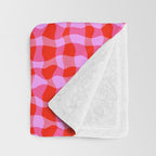 Colorful Wavy Check Pattern 1 - Pink And Red Throw Blanket Gallery Image 3