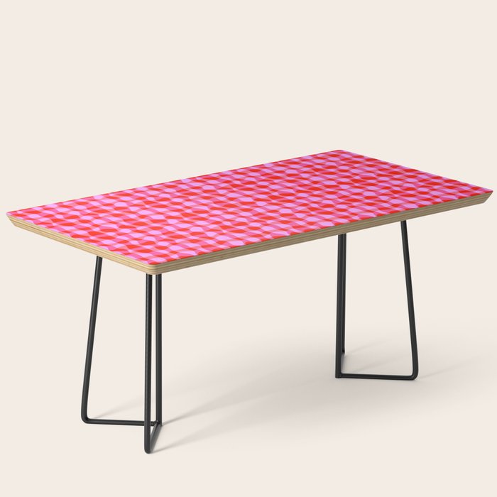 Colorful Wavy Check Pattern 1 - Pink And Red Coffee Table Gallery Image 1