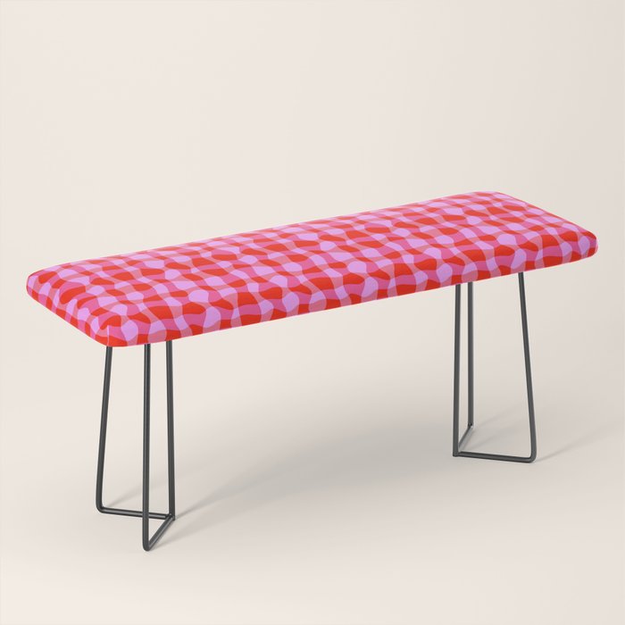 Colorful Wavy Check Pattern 1 - Pink And Red Bench Gallery Image 1