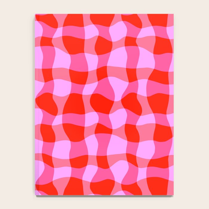 Colorful Wavy Check Pattern 1 - Pink And Red Notebook Gallery Image 4