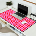Colorful Wavy Check Pattern 1 - Pink And Red Desk Mat Gallery Image 2