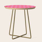 Colorful Wavy Check Pattern 1 - Pink And Red Side Table Gallery Image 1