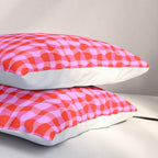 Colorful Wavy Check Pattern 1 - Pink And Red Pillow Sham Gallery Image 3