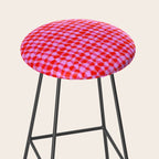 Colorful Wavy Check Pattern 1 - Pink And Red Stool Gallery Image 2
