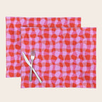 Colorful Wavy Check Pattern 1 - Pink And Red Placemat Gallery Image 1