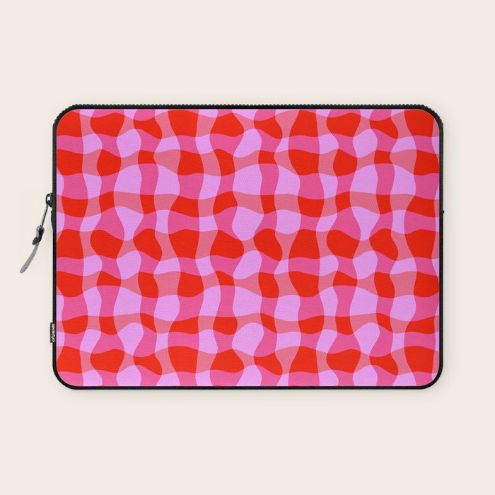 Colorful Wavy Check Pattern 1 - Pink And Red Laptop Sleeve Gallery Image 1