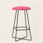 Colorful Wavy Check Pattern 1 - Pink And Red Stool Gallery Image 1