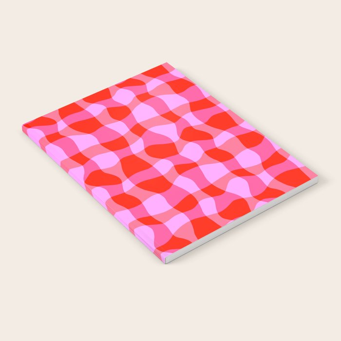 Colorful Wavy Check Pattern 1 - Pink And Red Notebook Gallery Image 2