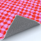 Colorful Wavy Check Pattern 1 - Pink And Red Rug Gallery Image 4