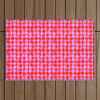 Colorful Wavy Check Pattern 1 - Pink And Red Outdoor Rug Gallery Image 1