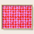 Colorful Wavy Check Pattern 1 - Pink And Red Serving Tray Gallery Image 1