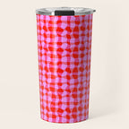 Colorful Wavy Check Pattern 1 - Pink And Red Travel Mug Gallery Image 1