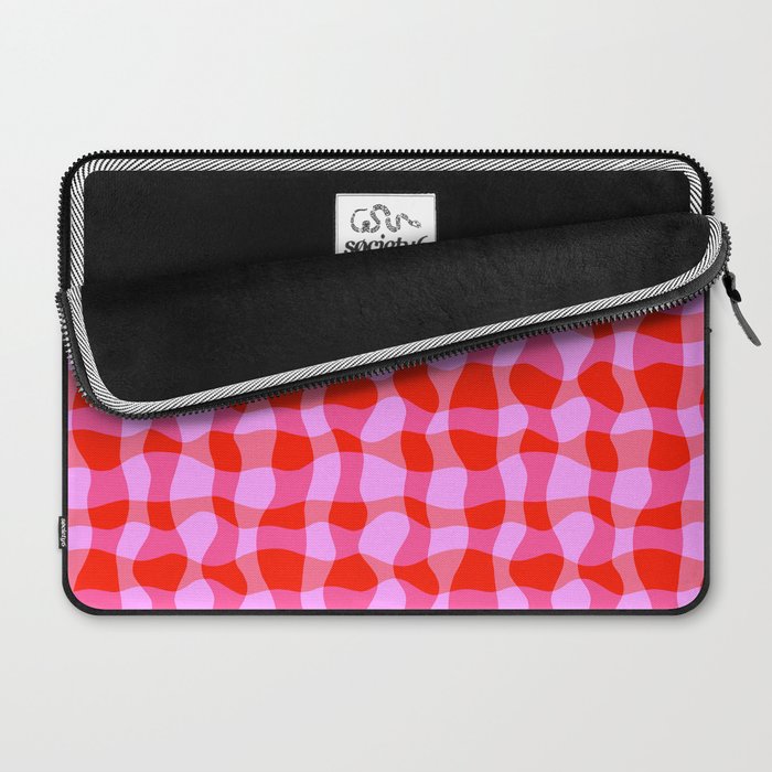 Colorful Wavy Check Pattern 1 - Pink And Red Laptop Sleeve Gallery Image 2