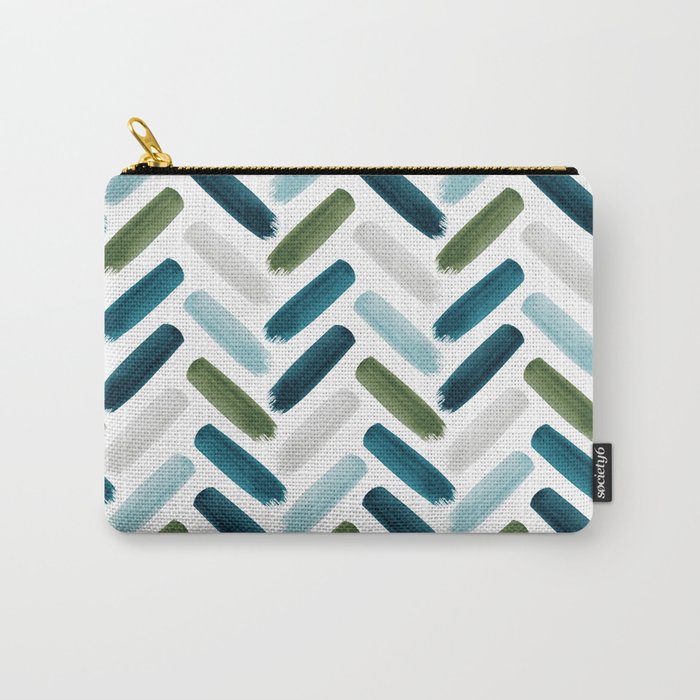 Painted Herringbone - oceanic Carry All Pouch Gallery Image 1