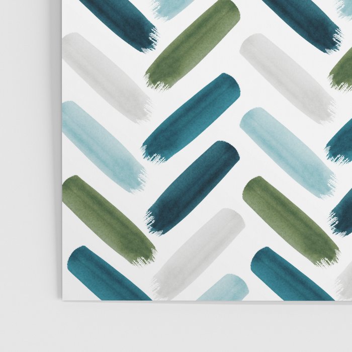 Painted Herringbone - oceanic Poster Gallery Image 3