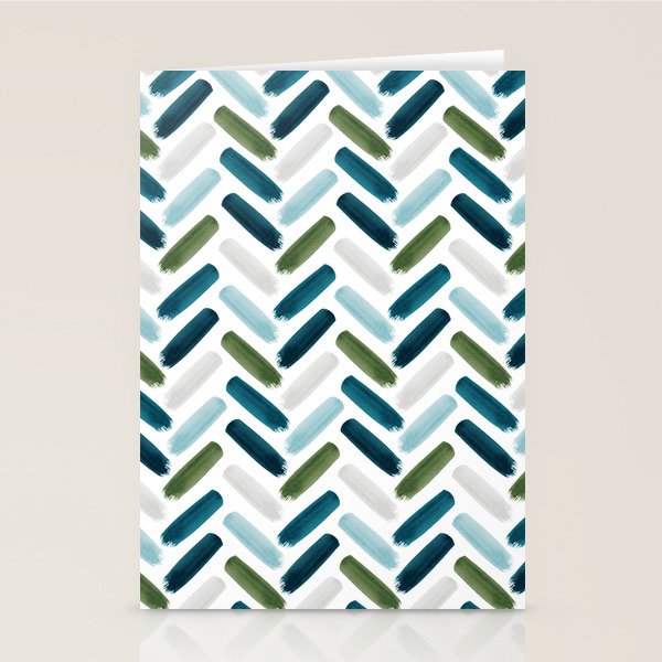 Painted Herringbone - oceanic Stationery Card Gallery Image 1