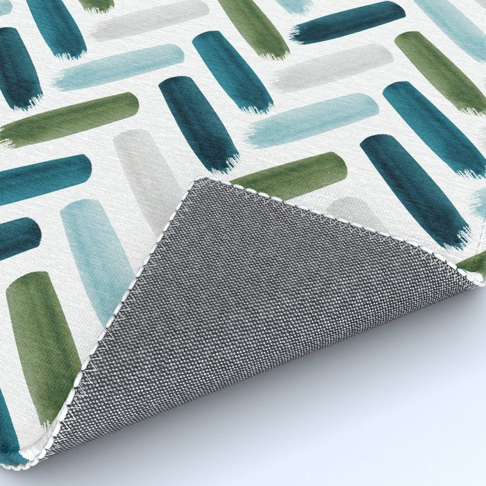 Painted Herringbone - oceanic Rug Gallery Image 4