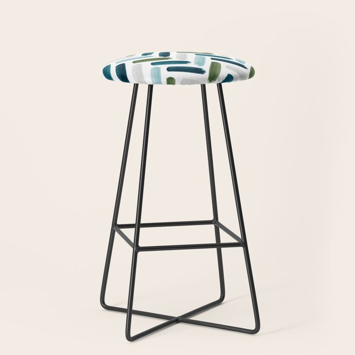 Painted Herringbone - oceanic Stool Gallery Image 1