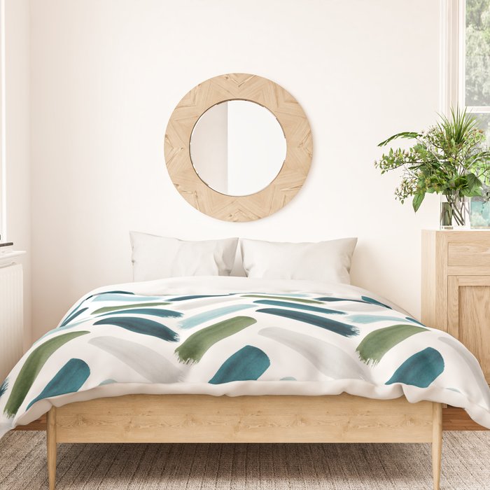 Painted Herringbone - oceanic Duvet Cover Gallery Image 3