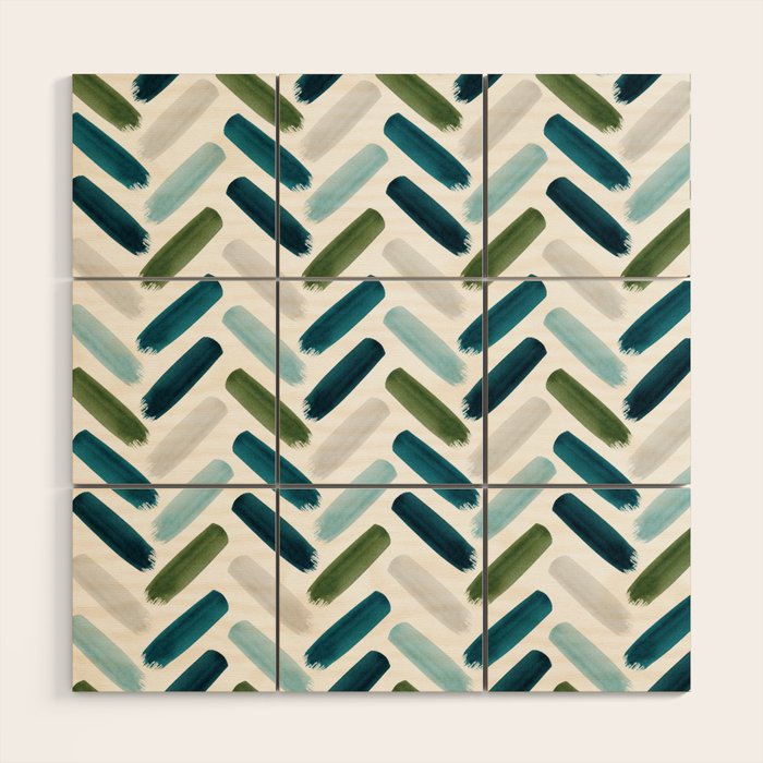 Painted Herringbone - oceanic Wood Wall Art Gallery Image 1