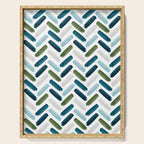 Painted Herringbone - oceanic Serving Tray Gallery Image 1