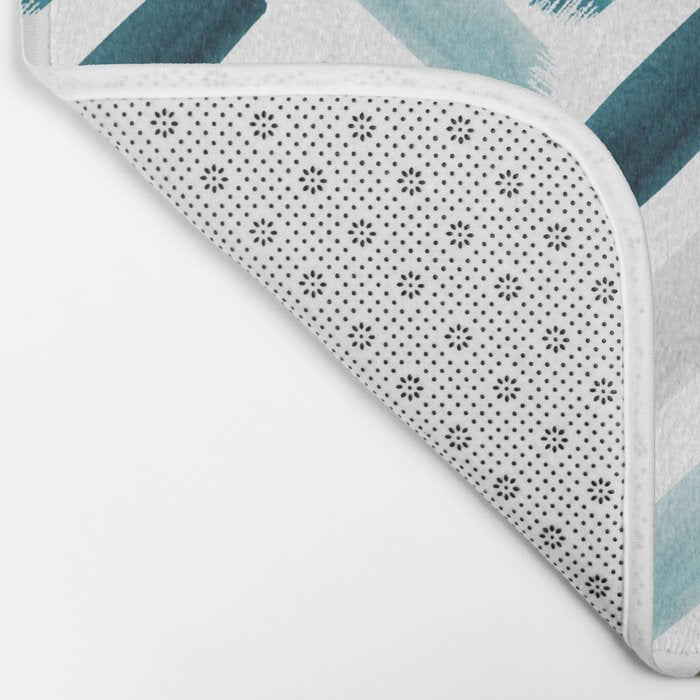 Painted Herringbone - oceanic Bath Mat Gallery Image 2