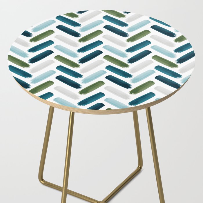 Painted Herringbone - oceanic Side Table Gallery Image 2