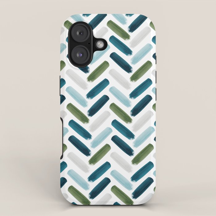 Painted Herringbone - oceanic iPhone Case Gallery Image 1