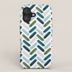Painted Herringbone - oceanic iPhone Case Gallery Image 1