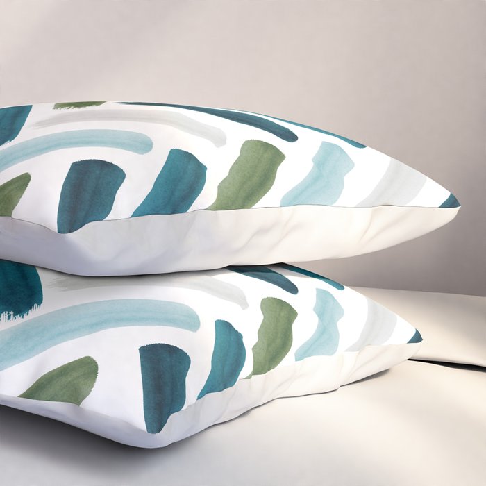 Painted Herringbone - oceanic Pillow Sham Gallery Image 3