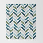 Painted Herringbone - oceanic Throw Blanket Gallery Image 2