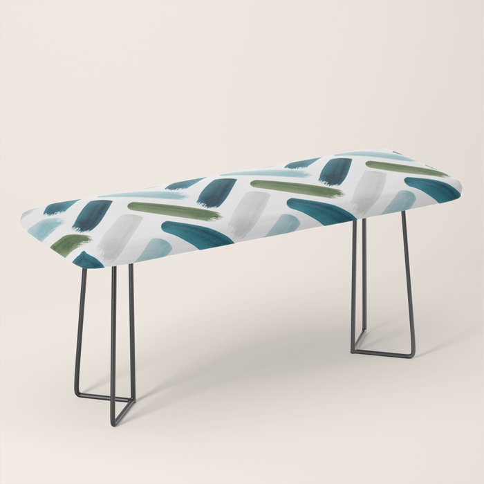 Painted Herringbone - oceanic Bench Gallery Image 1