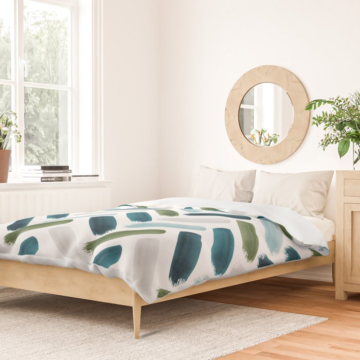 Painted Herringbone - oceanic Duvet Cover Gallery Image 2