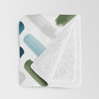 Painted Herringbone - oceanic Throw Blanket Gallery Image 3