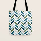 Painted Herringbone - oceanic Tote Bag Gallery Image 1