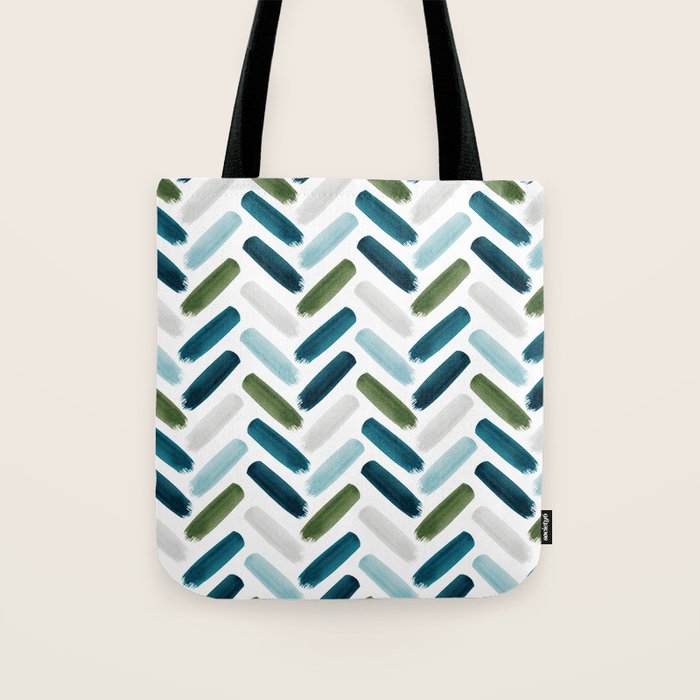 Painted Herringbone - oceanic Tote Bag Gallery Image 1