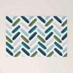 Painted Herringbone - oceanic Welcome Mat Gallery Image 1