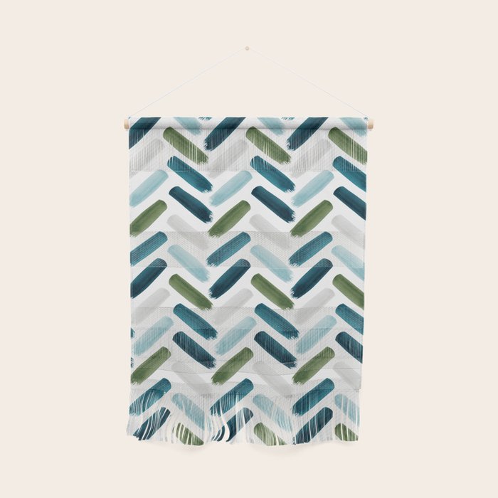 Painted Herringbone - oceanic Wall Hanging Gallery Image 1