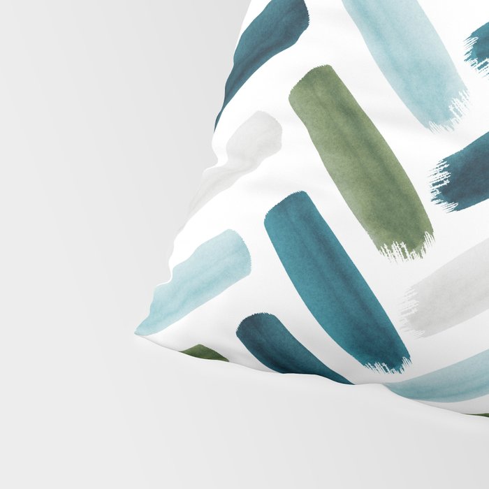 Painted Herringbone - oceanic Pillow Sham Gallery Image 4