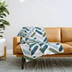 Painted Herringbone - oceanic Throw Blanket Gallery Image 1