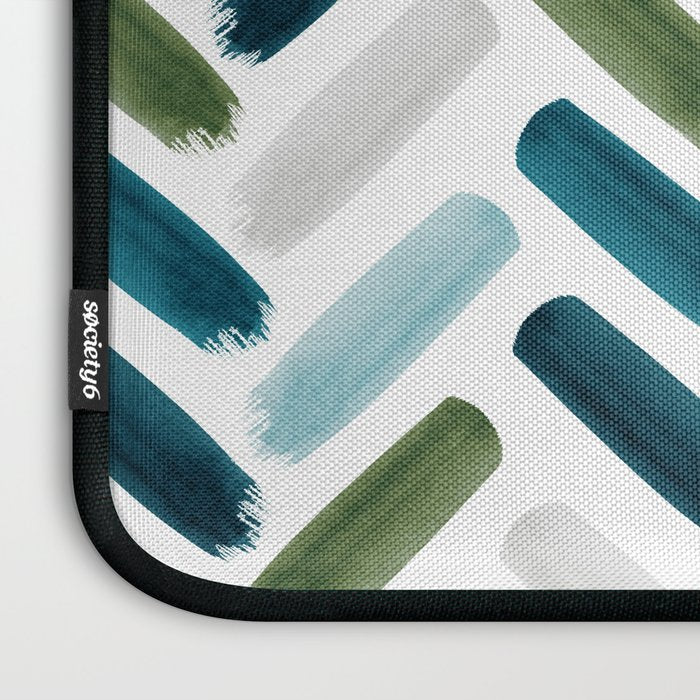 Painted Herringbone - oceanic Laptop Sleeve Gallery Image 3