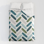 Painted Herringbone - oceanic Comforter Gallery Image 6