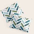 Painted Herringbone - oceanic Pillow Sham Gallery Image 3