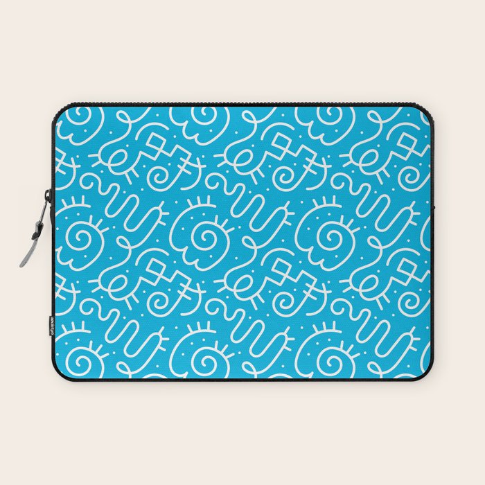 Fun abstract line doodle art pattern Laptop Sleeve Gallery Image 1