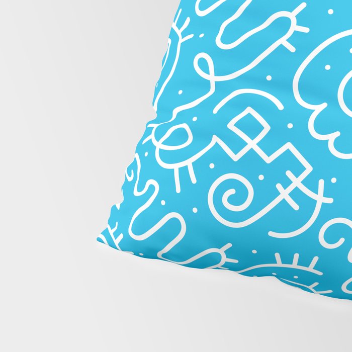 Fun abstract line doodle art pattern Pillow Sham Gallery Image 4