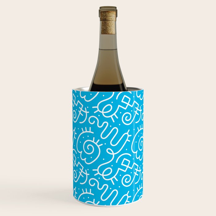 Fun abstract line doodle art pattern Wine Chiller Gallery Image 1