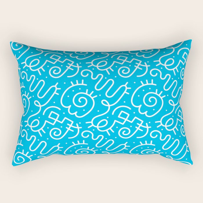 Fun abstract line doodle art pattern Rectangular Pillow Gallery Image 2