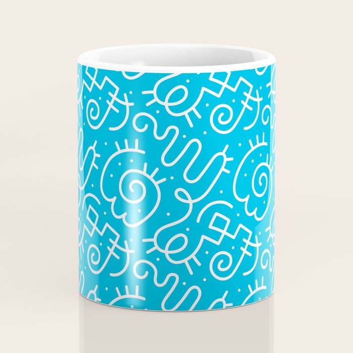 Fun abstract line doodle art pattern Coffee Mug Gallery Image 4